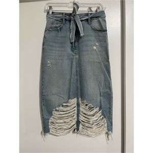 ZARA Trafaluc Denimwear High Waist Midi Skirt_SMALL